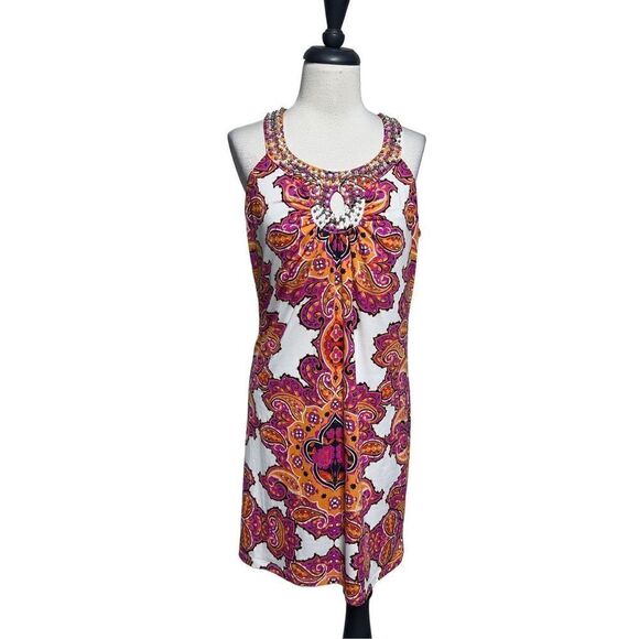 INC International Concepts Sleeveless Paisley Summer Dress Petite Medium - Picture 1 of 5